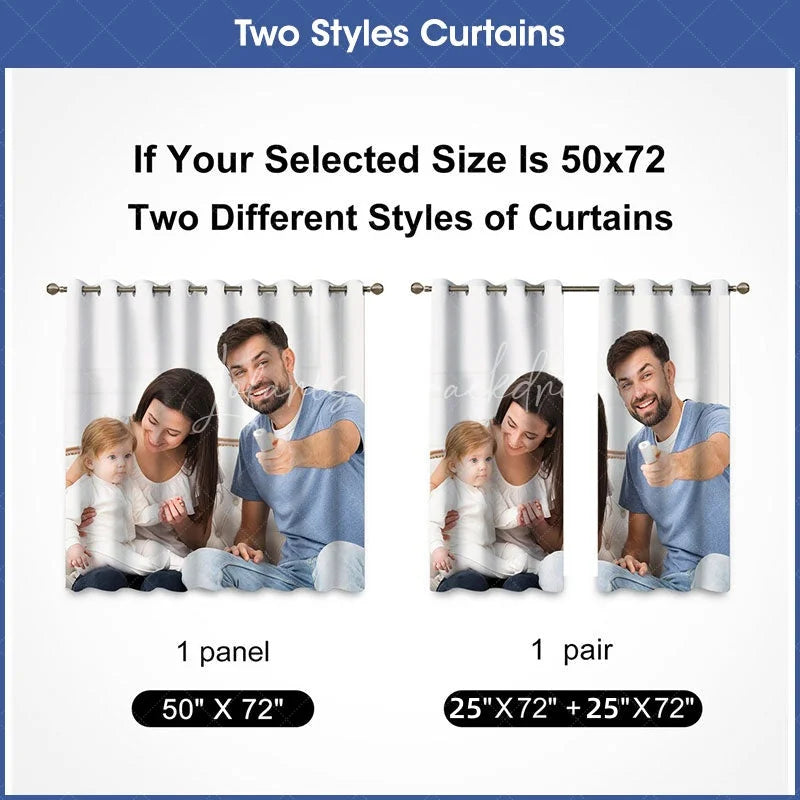 Lofaris Custom Photo Windows Curtains One Picture for 2 pcs Home Office Blackout Panels