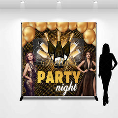 Lofaris Custom Photos Name Gold Balloons Party Night Backdrop