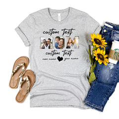 Lofaris Custom Photos Name Mom T-Shirt as Gifts