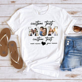 Lofaris Custom Photos Name Mom T-Shirt as Gifts