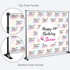 Lofaris Custom Pink 18th Girl Birthday Step And Repeat Banner