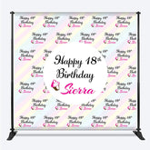 Lofaris Custom Pink 18th Girl Birthday Step And Repeat Banner
