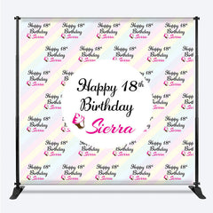 Lofaris Custom Pink 18th Girl Birthday Step And Repeat Banner