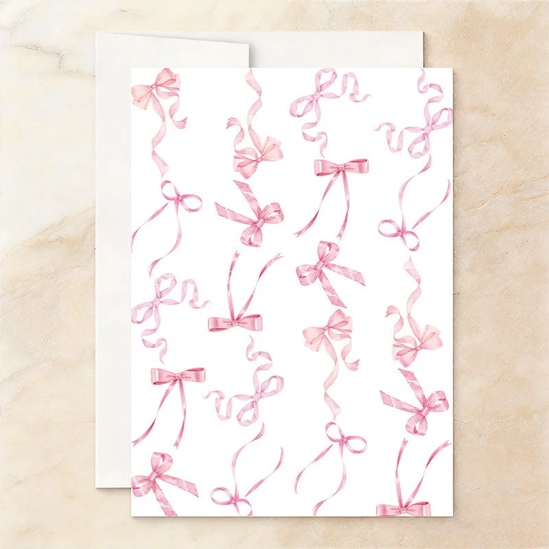 Lofaris Custom Pink Watercolor Set of 20 Bow 10th Birthday Invitation Elegant Ribbon Party Celebration Card for Girls