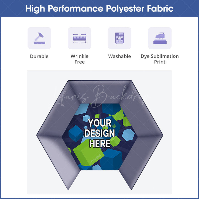 Lofaris Custom Printing Hexagonal Booth Enclosure Backdrop