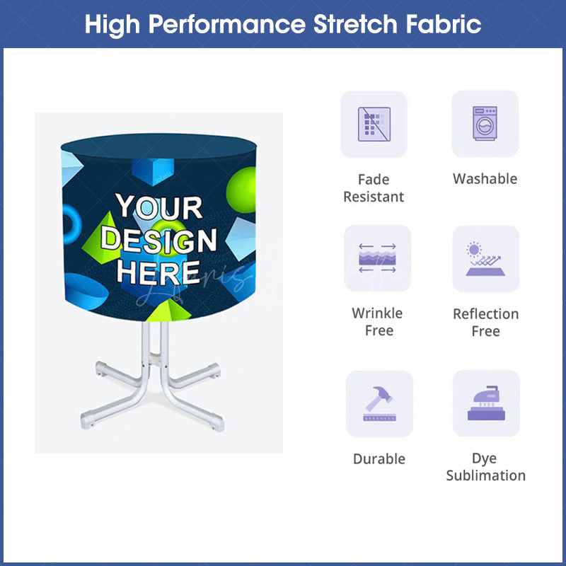 Lofaris Custom Printing Logo Text Round Fitted Tablecloth