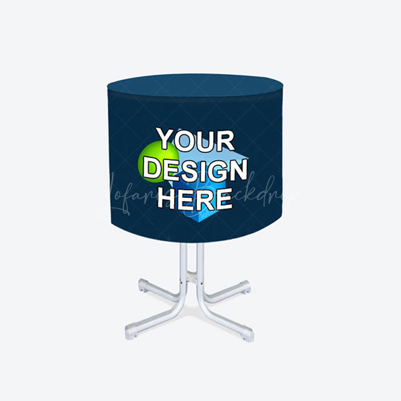 Lofaris Custom Printing Logo Text Round Fitted Tablecloth