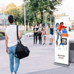 Lofaris Custom Printing Logo Wide Base Roll Up Banner Stand