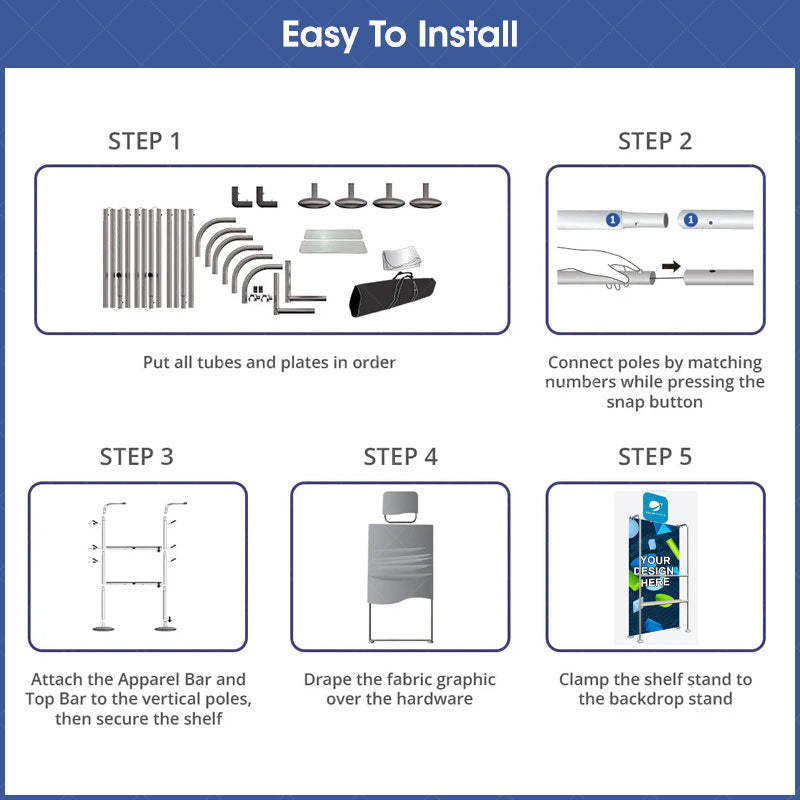 Lofaris Custom Printing Portable Display Shelves With Head