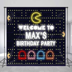 Lofaris Custom Retro Arcade Game Birthday Backdrop Pac Man Inspired 80s Video Personalized Neon Welcome Sign