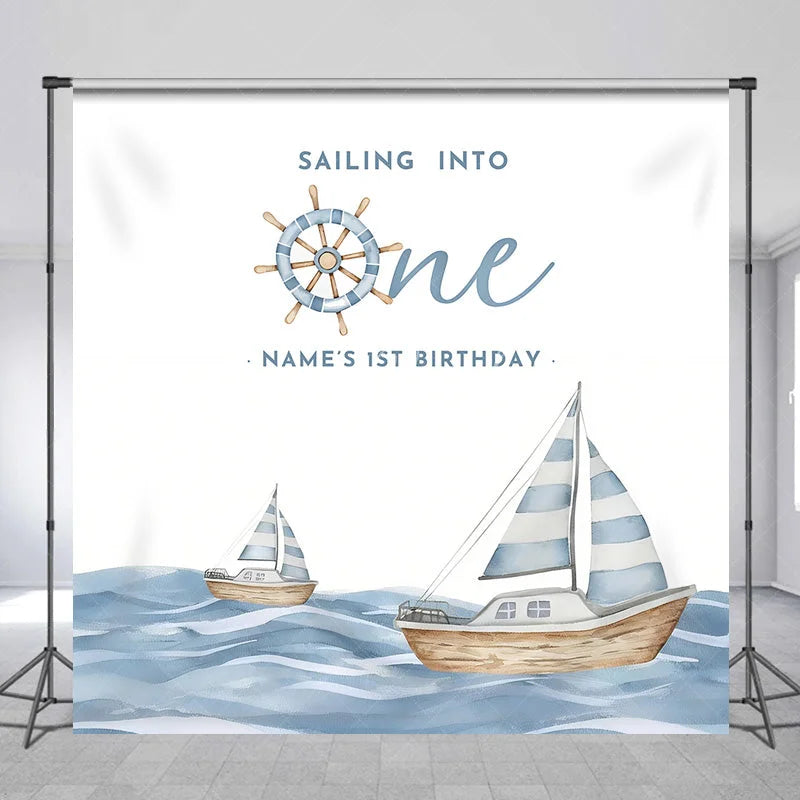 Lofaris Custom Sailing Birthday Backdrop Personalized Nautical Sailboat 1st Party Decor