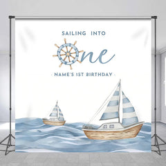 Lofaris Custom Sailing Birthday Backdrop Personalized Nautical Sailboat 1st Party Decor