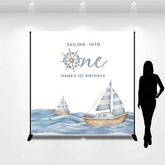 Lofaris Custom Sailing Birthday Backdrop Personalized Nautical Sailboat 1st Party Decor