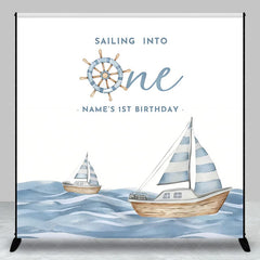 Lofaris Custom Sailing Birthday Backdrop Personalized Nautical Sailboat 1st Party Decor
