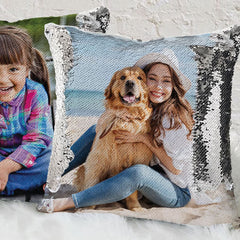 Lofaris Custom Sequin Photo Pillowcase Double-sided Flip