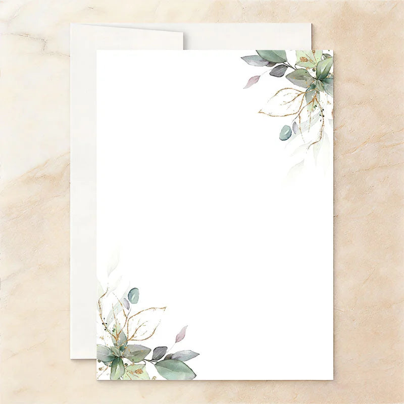 Lofaris Custom Set of 20 Bridal Shower Invitation Elegant Wedding Dress Eucalyptus Gold Design Personalized Party