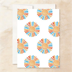 Lofaris Custom Set of 20 Here Comes the Son Sun Baby Shower Invitation Personalized with Vibrant Orange and Blue Rays