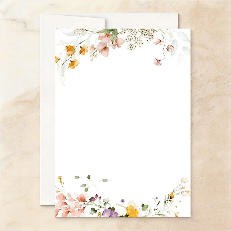 Lofaris Custom Set of 20 Watercolor Floral Wedding After Party Invitation Peach Flowers Elegant Reception Celebration Card
