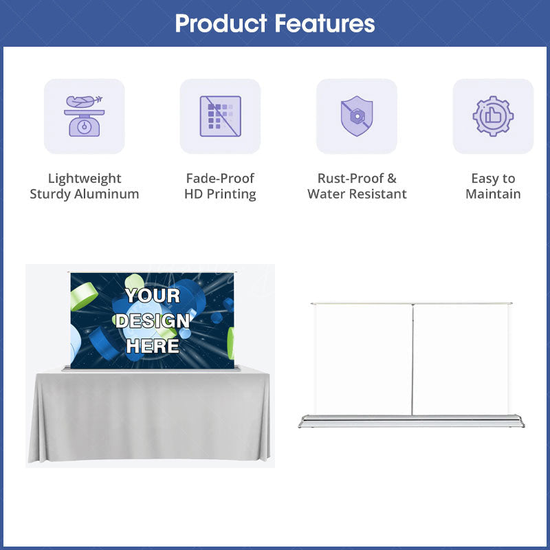 Lofaris Custom Silverstep Tabletop 60in Retractable Banner Stand