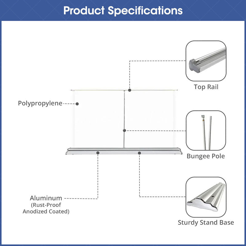 Lofaris Custom Silverstep Tabletop 60in Retractable Banner Stand