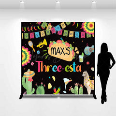Lofaris Custom Taco Bout A Third Birthday Backdrop Colorful Mexican Fiesta Party Banner Personalized Cactus and Llama Decor
