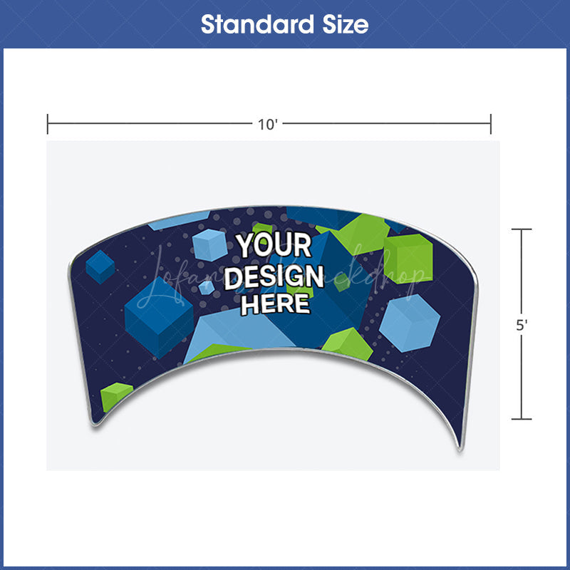 Lofaris Custom Text Exhibit 10FT Semi Circle Backdrop