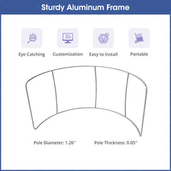 Lofaris Custom Text Exhibit 10FT Semi Circle Backdrop