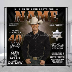 Lofaris Custom Western Cowboy 40th Birthday Backdrop The Man Myth Outlaw Rootin Tootin Party Decor