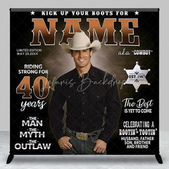 Lofaris Custom Western Cowboy 40th Birthday Backdrop The Man Myth Outlaw Rootin Tootin Party Decor