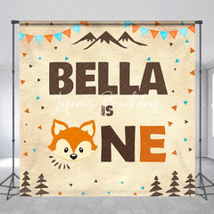 Lofaris Custom Woodland Fox First Birthday Party Backdrop Personalized Forest Animal Theme Celebration Decor