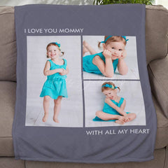 Lofaris Customized Photo Blanket with Text For Family Gift