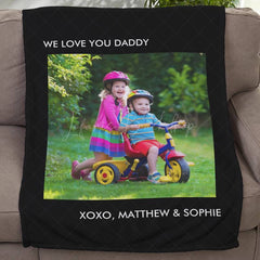 Lofaris Customized Photo Blanket with Text For Family Gift