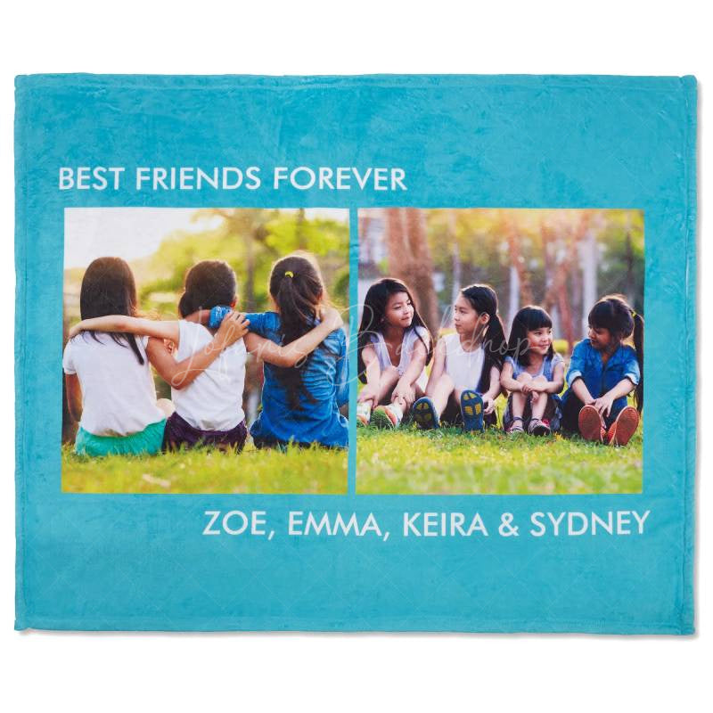 Lofaris Customized Photo Blanket with Text For Family Gift