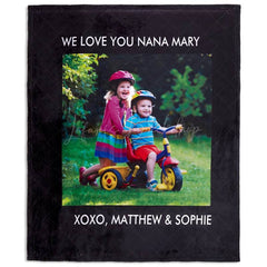 Lofaris Customized Photo Blanket with Text For Family Gift