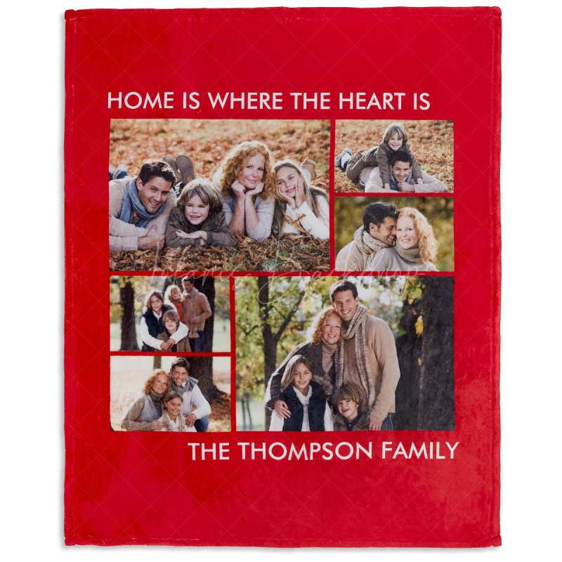 Lofaris Customized Photo Blanket with Text For Family Gift