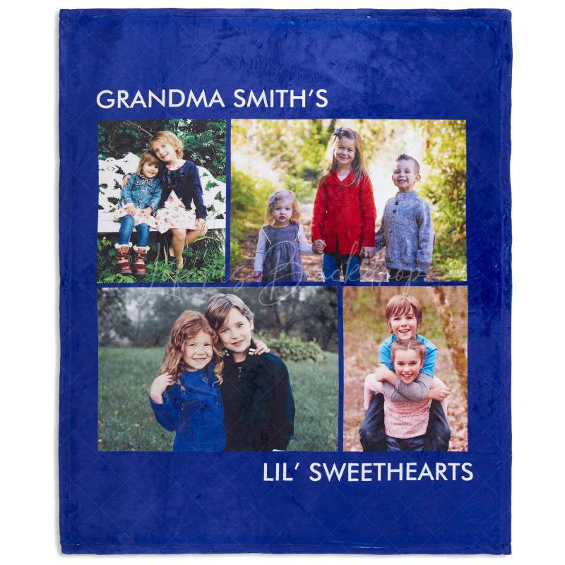 Lofaris Customized Photo Blanket with Text For Family Gift