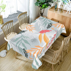 Lofaris Cute and Fresh Hawaiian Rectangle Tablecloth with Colorful Plants for Tropical Summer Party Decor
