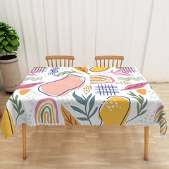 Lofaris Cute and Fresh Tablecloth with Lovely Earth Tone Abstract Pattern for Modern Natural Dining Decor