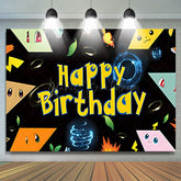 Lofaris Cute Cartoon Poké Ball Pop Happy Birthday Backdrop
