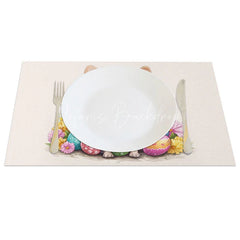 Lofaris Cute Chihuahua Easter Set of 4 Placemats Dog with Spring Flowers Pet Lover Holiday Table Mats