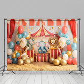 Lofaris Cute Circus Performance Balloon Cake Smash Backdrop