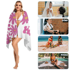 Lofaris Cute Daisy Floral Custom Name Beach Towel For Summer