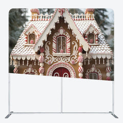 Lofaris Cute Dessert House Christmas Photo Booth Backdrop