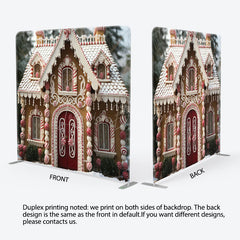 Lofaris Cute Dessert House Christmas Photo Booth Backdrop