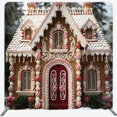 Lofaris Cute Dessert House Christmas Photo Booth Backdrop