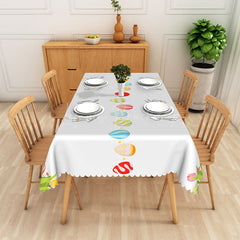 Lofaris Cute Easter Eggs Rectangle Tablecloth For Picnic Decor