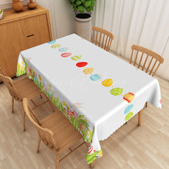 Lofaris Cute Easter Eggs Rectangle Tablecloth For Picnic Decor