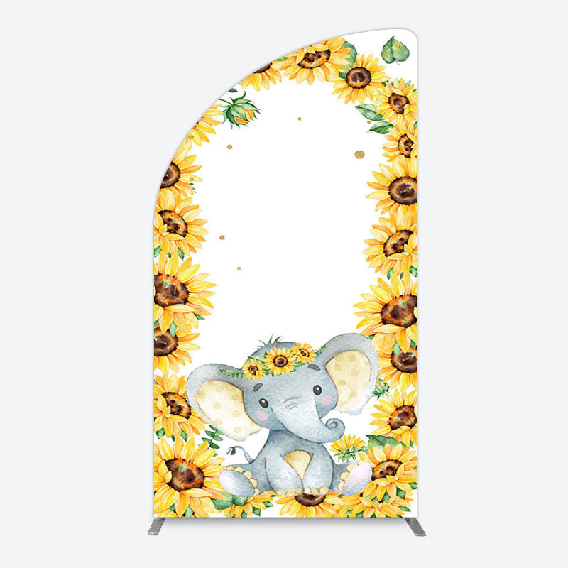 Lofaris Cute Elephant Sunflower Baby Shower Arch Backdrop