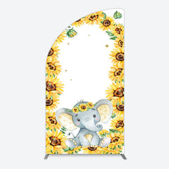 Lofaris Cute Elephant Sunflower Baby Shower Arch Backdrop