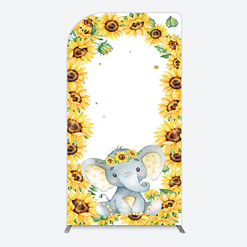 Lofaris Cute Elephant Sunflower Baby Shower Arch Backdrop